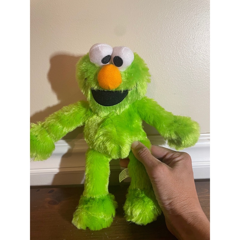 Sesame Street Toy Factory Neon Green Elmo Cookie Monster Style Plush 11" 401X020 - Picture 2 of 11